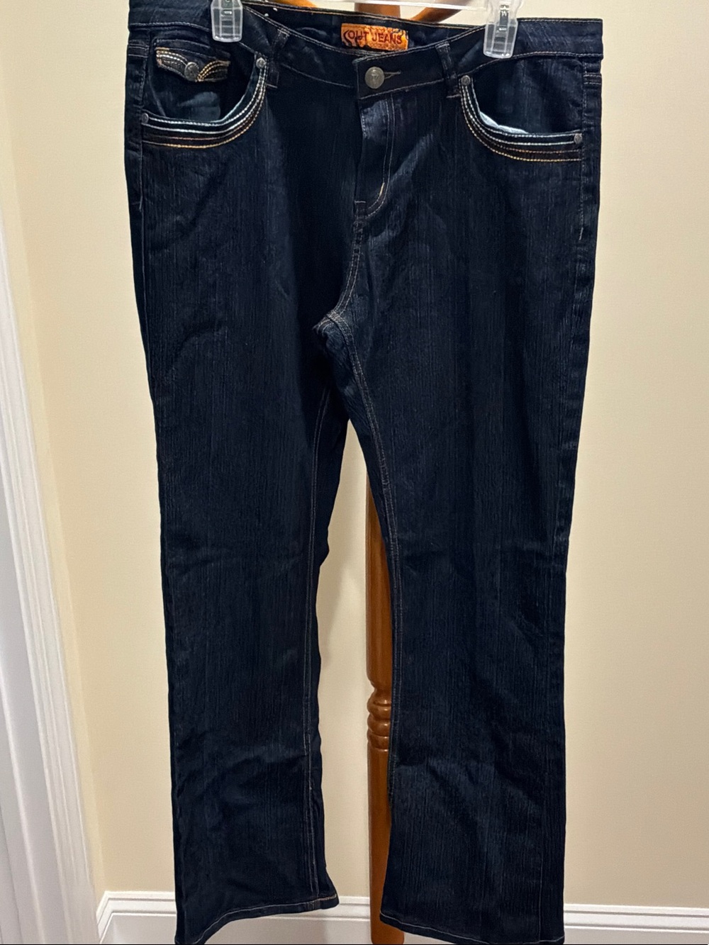 Out jeans women  Dark Blue Jeans -stretch y2k size 14 bootcut